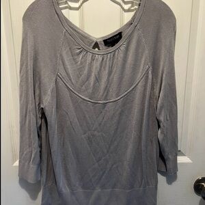 White House Black Market Light Gray Blouse
